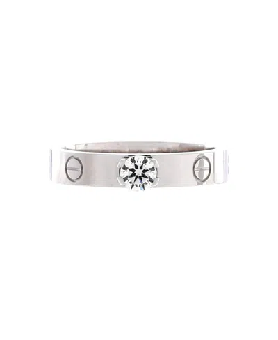 Pre-owned Pre-owned Cartier  Cartier 0.23ct Love Solitaire Ring 18k White Gold With Rbc Diamond F/if