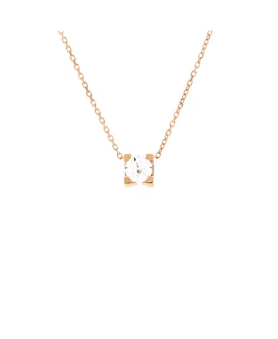 Pre-owned Pre-owned Cartier  Cartier 0.50-0.59ct C De Cartier Necklace 18k Rose Gold And Diamond In Pink