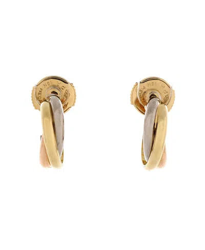 Pre-owned Pre-owned Cartier  Cartier 13mm Trinity Hoop Earrings 18k Tricolor Gold