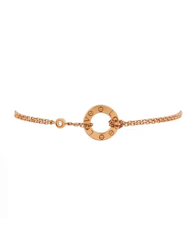 Pre-owned Pre-owned Cartier  Cartier 2 Diamonds Love Bracelet 18k Rose Gold With Diamonds