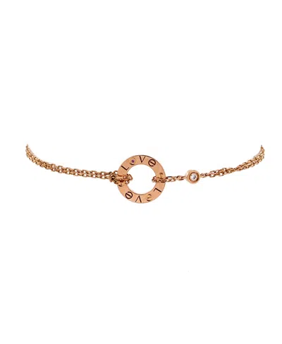 Pre-owned Pre-owned Cartier  Cartier 2 Diamonds Love Bracelet 18k Rose Gold With Pink Sapphire And Diamond