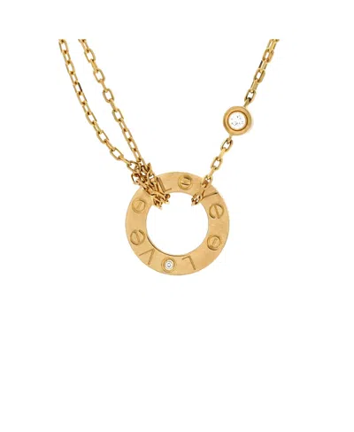 Pre-owned Pre-owned Cartier  Cartier 2 Diamonds Love Pendant Necklace 18k Gold And Diamonds