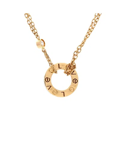 Pre-owned Pre-owned Cartier  Cartier 2 Diamonds Love Pendant Necklace 18k Gold And Diamonds, 14.75 - 16"