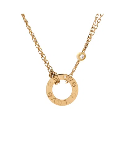 Pre-owned Pre-owned Cartier  Cartier 2 Diamonds Love Pendant Necklace 18k Gold And Diamonds, 16"