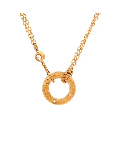 Pre-owned Pre-owned Cartier  Cartier 2 Diamonds Love Pendant Necklace 18k Gold And Diamonds, 16"