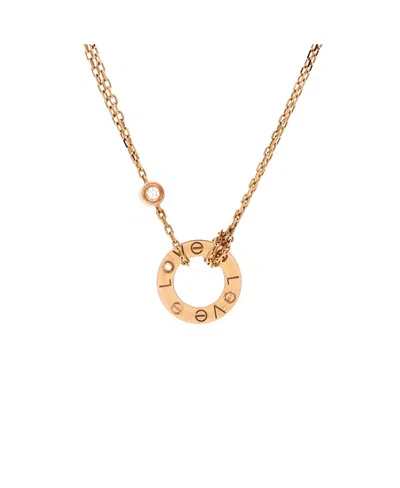 Pre-owned Pre-owned Cartier  Cartier 2 Diamonds Love Pendant Necklace 18k Gold And Diamonds, 16"