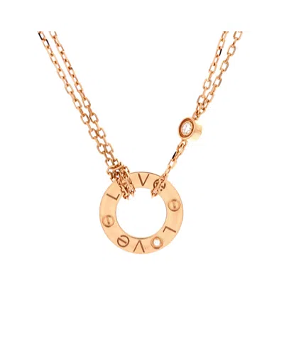 Pre-owned Pre-owned Cartier  Cartier 2 Diamonds Love Pendant Necklace 18k Gold And Diamonds, 16"