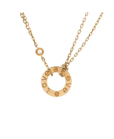 Pre-owned Pre-owned Cartier  Cartier 2 Diamonds Love Pendant Necklace 18k Gold And Diamonds, 16.25"