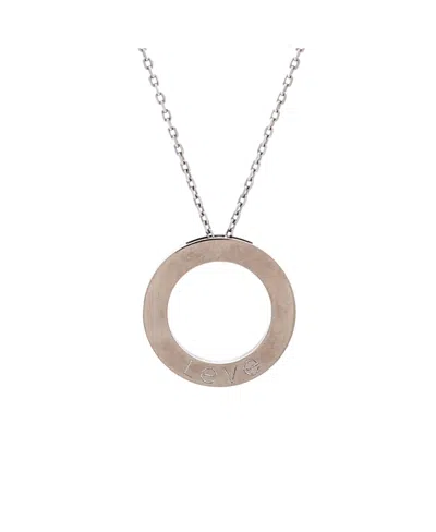 Pre-owned Pre-owned Cartier  Cartier 3 Diamonds Love Pendant Necklace 18k White Gold And Diamonds, 16.5"