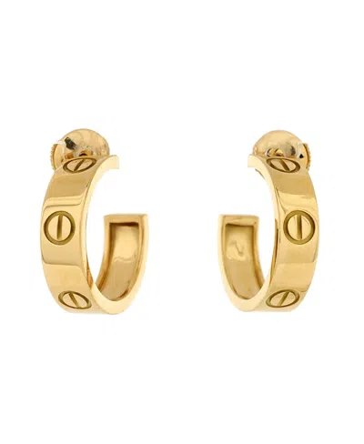 Pre-owned Cartier  Cartier 5.5mm Love Hoop Earrings 18k Gold