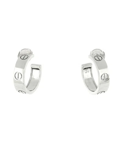 Pre-owned Pre-owned Cartier  Cartier 5.5mm Love Hoop Earrings 18k White Gold