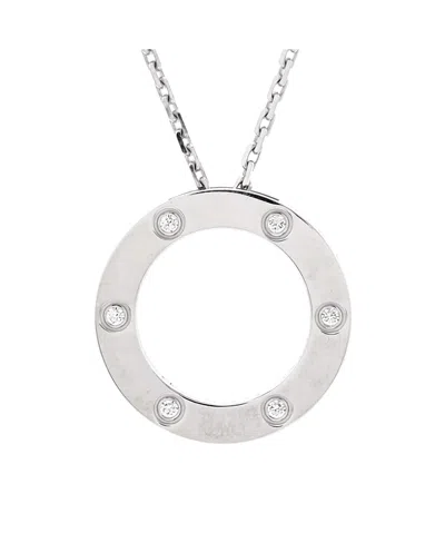 Pre-owned Pre-owned Cartier  Cartier 6 Diamonds Love Pendant Necklace 18k White Gold And Diamonds