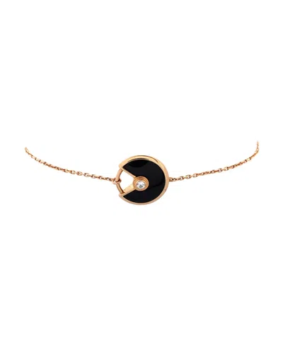 Pre-owned Pre-owned Cartier  Cartier Amulette De Cartier Bracelet 18k Rose Gold With Diamond And Onyx