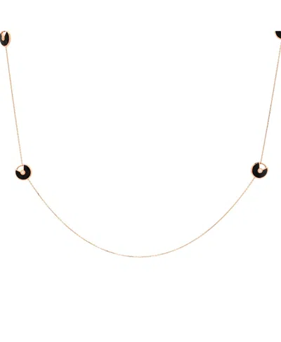 Pre-owned Pre-owned Cartier  Cartier Amulette De Cartier Station Long Necklace 18k Rose Gold With Onyx And Diamonds