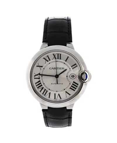 Pre-owned Pre-owned Cartier  Cartier Ballon Bleu De Cartier Automatic Watch In Stainless Steel And Alligator 42mm