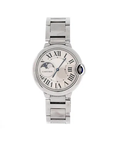 Pre-owned Pre-owned Cartier  Cartier Ballon Bleu De Cartier Moonphase Automatic Watch In Stainless Steel 37mm In Brown