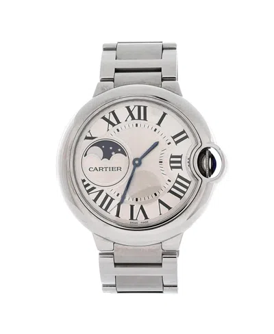 Pre-owned Pre-owned Cartier  Cartier Ballon Bleu De Cartier Moonphase Automatic Watch In Stainless Steel 37mm In Brown