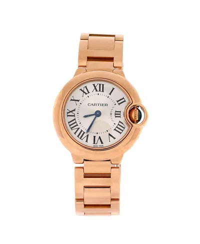 Pre-owned Pre-owned Cartier  Cartier Ballon Bleu De Cartier Quartz Watch In Rose Gold 28mm In Brown