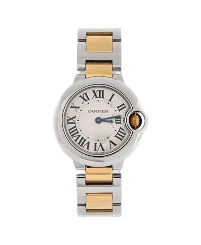 Pre-owned Pre-owned Cartier  Cartier Ballon Bleu De Cartier Quartz Watch In Stainless Steel And Gold 28mm In White