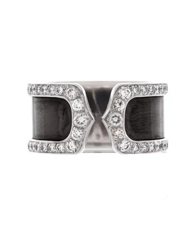 Pre-owned Pre-owned Cartier  Cartier C De Cartier Ring 18k White Gold With Diamonds And Enamel