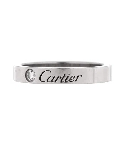 Pre-owned Pre-owned Cartier  Cartier C De Cartier Wedding Band Ring Platinum With Diamond In Silver