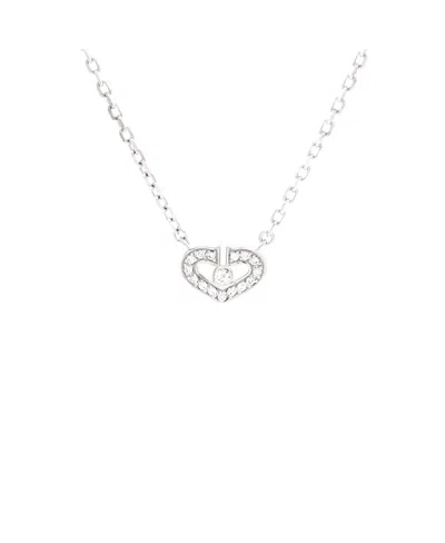 Pre-owned Pre-owned Cartier  Cartier C Heart De Cartier Pendant Necklace 18k White Gold With Diamonds
