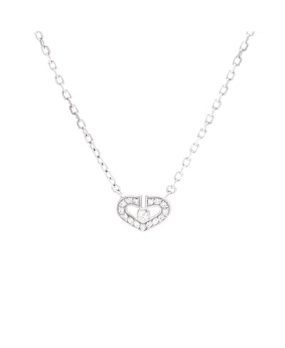 Pre-owned Pre-owned Cartier  Cartier C Heart De Cartier Pendant Necklace 18k White Gold With Diamonds