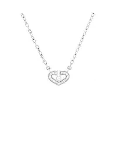 Pre-owned Pre-owned Cartier  Cartier C Heart De Cartier Pendant Necklace 18k White Gold With Diamonds, 17.25"