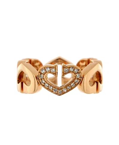 Pre-owned Pre-owned Cartier  Cartier C Heart De Cartier Ring 18k Rose Gold And Diamonds