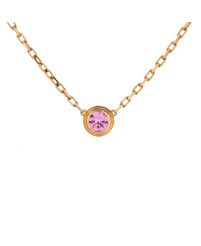 Pre-owned Pre-owned Cartier  Cartier Cartier D'amour 1 Pink Sapphire Necklace 18k Rose Gold