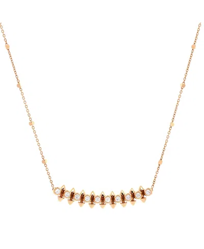 Pre-owned Pre-owned Cartier  Cartier Clash De Cartier Pendant Necklace 18k Rose Gold With Diamonds, 16.75" In Pink