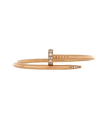 Pre-owned Pre-owned Cartier  Cartier Classic Juste Un Clou Bracelet 18k Rose Gold With Diamonds