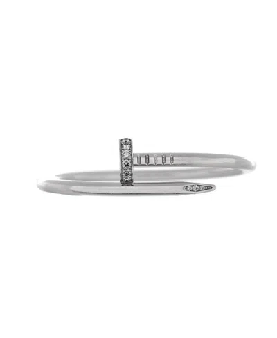 Pre-owned Pre-owned Cartier  Cartier Classic Juste Un Clou Bracelet 18k White Gold With Diamonds