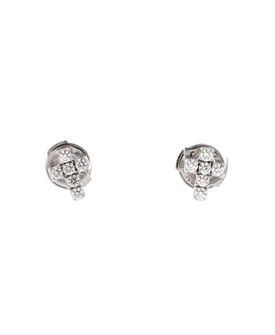 Pre-owned Pre-owned Cartier  Cartier Cross Earrings 18k White Gold With Diamonds