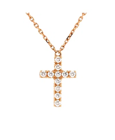 Pre-owned Pre-owned Cartier  Cartier Cross Pendant Necklace 18k Rose Gold With Diamonds