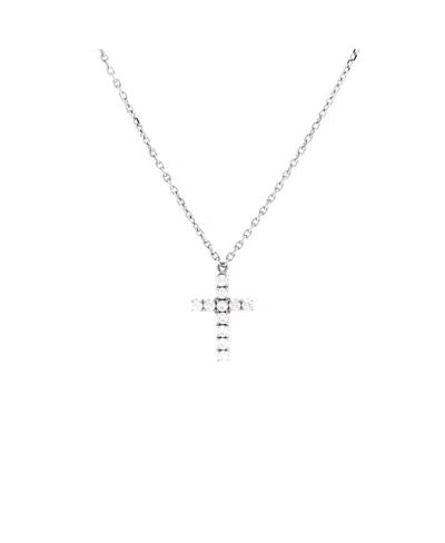 Pre-owned Pre-owned Cartier  Cartier Cross Pendant Necklace 18k White Gold With Diamonds, 16.25"