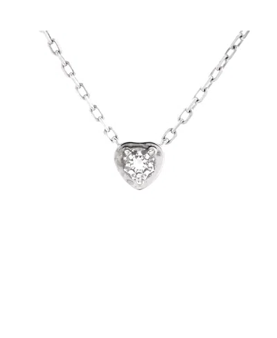 Pre-owned Pre-owned Cartier  Cartier D'amour Heart Pendant Necklace 18k White Gold With Diamond