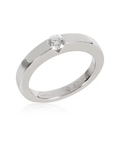 Pre-owned Cartier  Cartier Date 18k White Gold Solitaire Ring