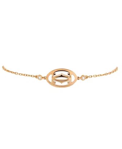 Pre-owned Pre-owned Cartier  Cartier Double C Logo Bracelet 18k Rose Gold With Diamonds In Pink