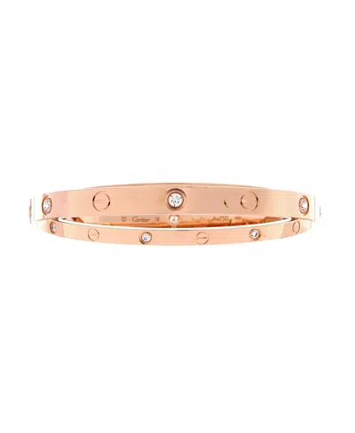 Pre-owned Pre-owned Cartier  Cartier Double Love Bracelet 18k Rose Gold With Diamonds