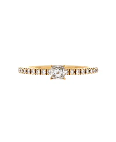 Pre-owned Pre-owned Cartier  Cartier Etincelle De Cartier Ring 18k Gold With Princess Cut Diamond And Pave Diamonds
