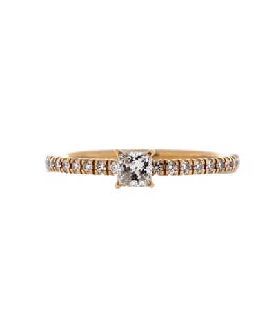 Pre-owned Pre-owned Cartier  Cartier Etincelle De Cartier Ring 18k Gold With Princess Cut Diamond And Pave Diamonds