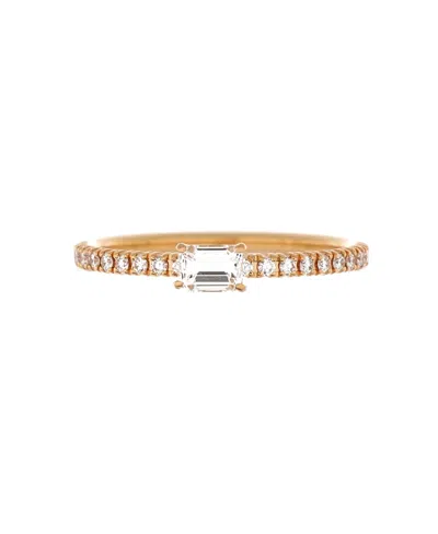 Pre-owned Pre-owned Cartier  Cartier Etincelle De Cartier Solitaire Ring 18k Rose Gold With Emerald Cut Diamond And Pav