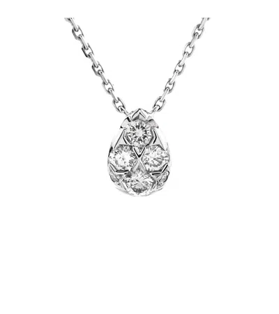 Pre-owned Pre-owned Cartier  Cartier Etincelle De Cartier Teardrop Pendant Necklace 18k White Gold And Diamonds, 15.25 