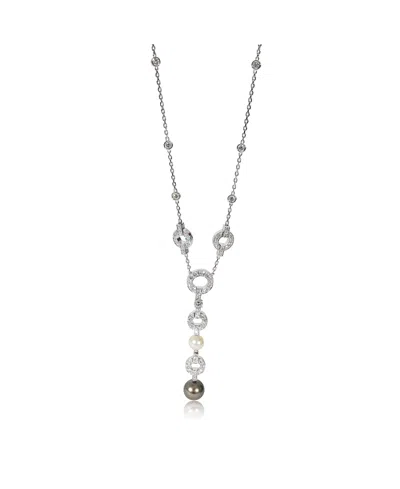 Pre-owned Pre-owned Cartier  Cartier Himalia Pearl Diamond Necklace In 18k White Gold