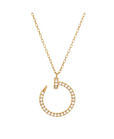 Pre-owned Pre-owned Cartier  Cartier Juste Un Clou Pendant Necklace 18k Gold And Pave Diamonds, 16.25 - 18"