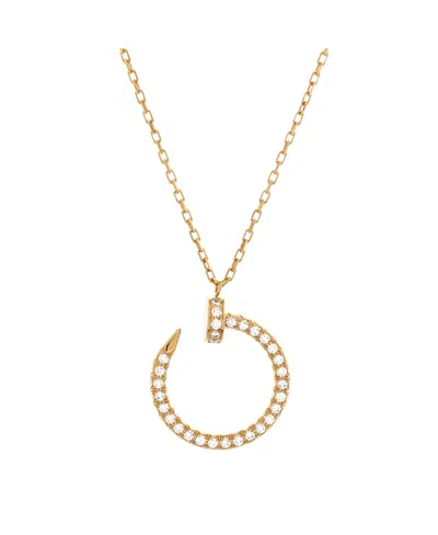 Pre-owned Pre-owned Cartier  Cartier Juste Un Clou Pendant Necklace 18k Gold And Pave Diamonds, 16.5 - 17.25"