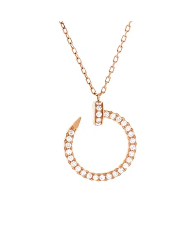 Pre-owned Pre-owned Cartier  Cartier Juste Un Clou Pendant Necklace 18k Rose Gold And Pave Diamonds, 15.25 - 15.75" In Pink
