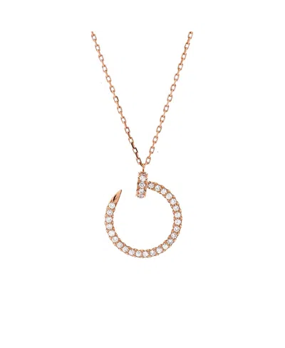Pre-owned Pre-owned Cartier  Cartier Juste Un Clou Pendant Necklace 18k Rose Gold And Pave Diamonds, 16" In Pink