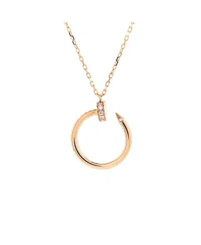 Pre-owned Pre-owned Cartier  Cartier Juste Un Clou Pendant Necklace 18k Rose Gold With Diamonds, 15.25 - 16" In Pink
